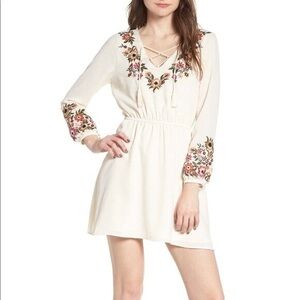Anthropologie Cupcakes & Cashmere Garrisa Floral Embroidery Mini Dress L.$120.00